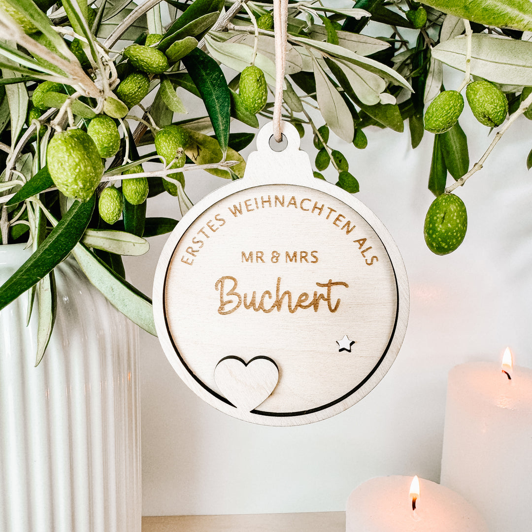 3D Baumanhänger ERSTES WEIHNACHTEN ALS (personalisiert)