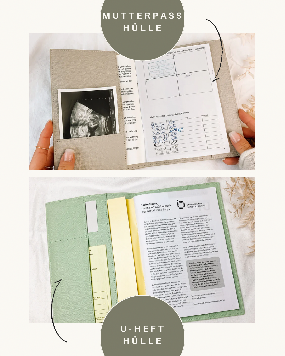 Set aus U-Hefthülle & Mutterpasshülle SCHLICHTE ELEGANZ