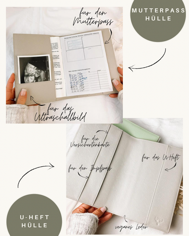 Set aus U-Hefthülle & Mutterpasshülle SCHLICHTE ELEGANZ