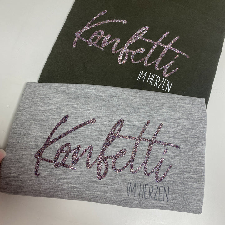 Damen T-Shirt regulär KONFETTI IM HERZEN (individuell)