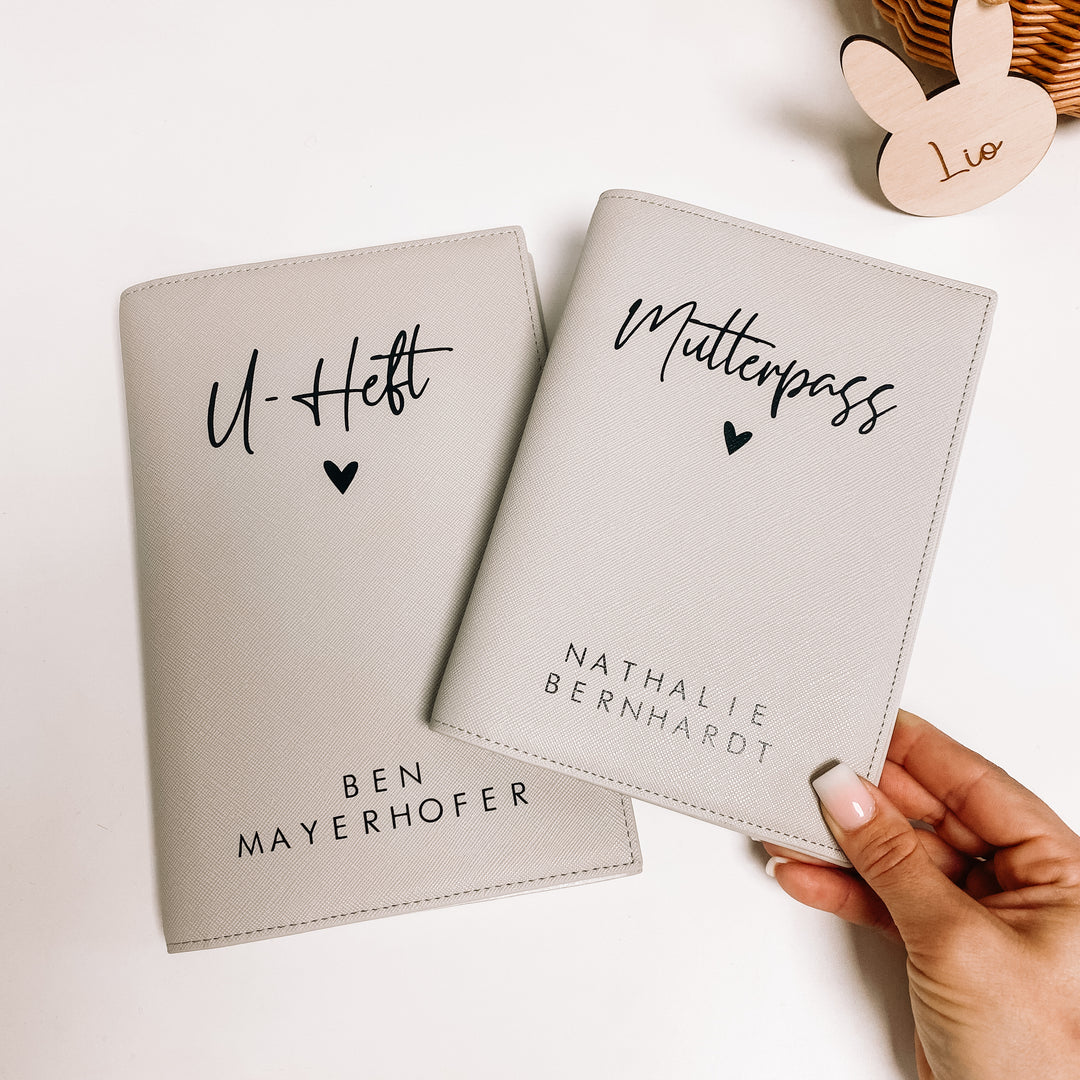 Set aus U-Hefthülle & Mutterpasshülle SCHLICHTE ELEGANZ