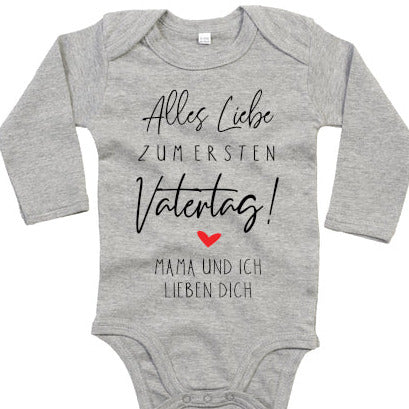 Baby-Body langarm VATERTAG + WUNSCHTEXT (personalisiert)