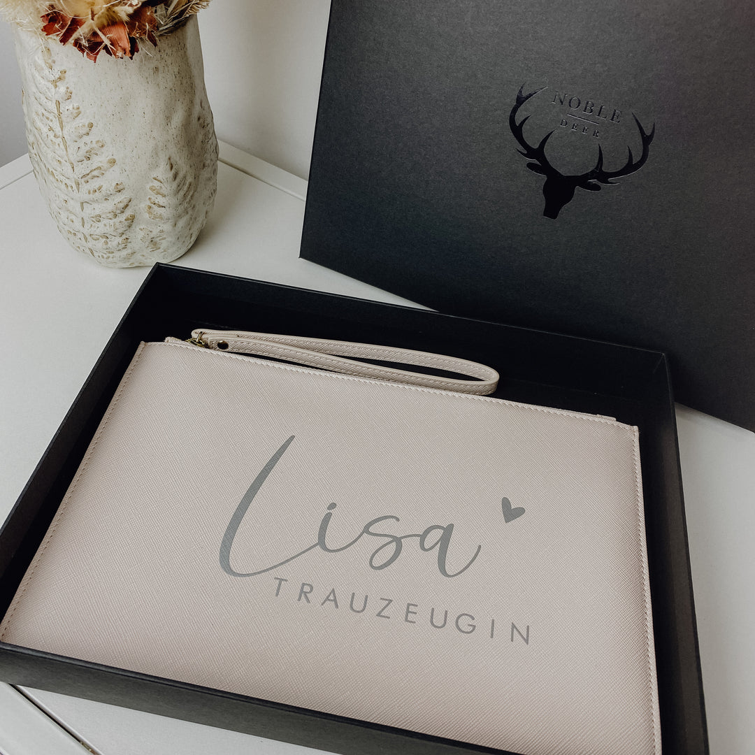 NobleDeer® Premium Clutch WUNSCHNAME + TITEL "Lovely" (personalisiert)