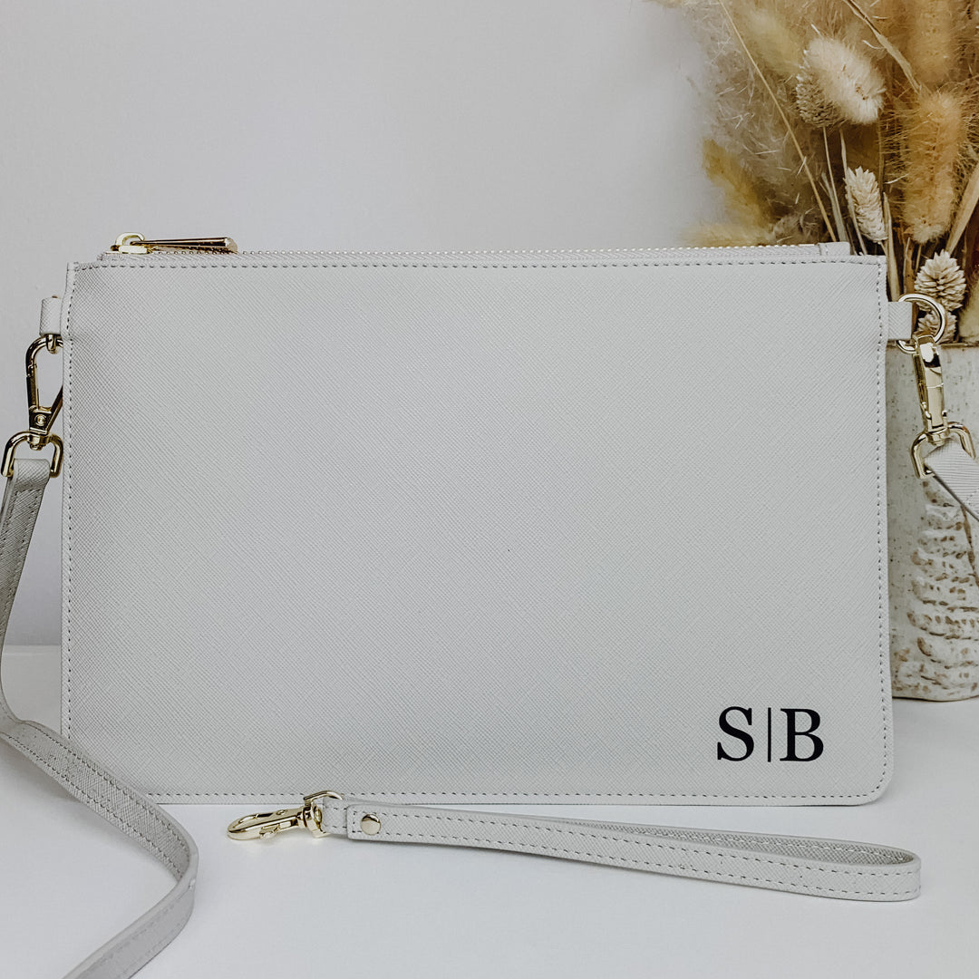 NobleDeer® Premium Umhänge- & Clutch-Tasche INITIALEN (personalisiert)