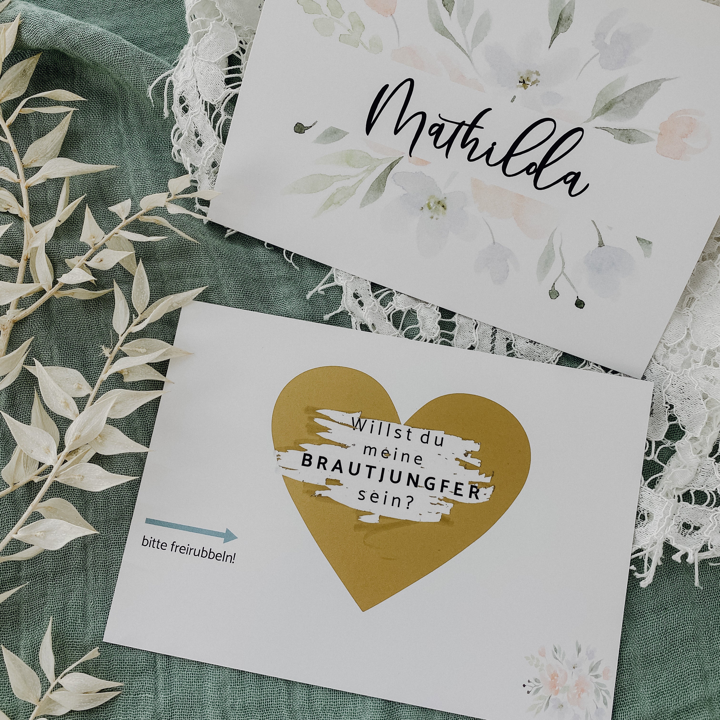 Rubbelkarte Willst du meine Brautjungfer sein? (personalisiert) –  NobleDeer