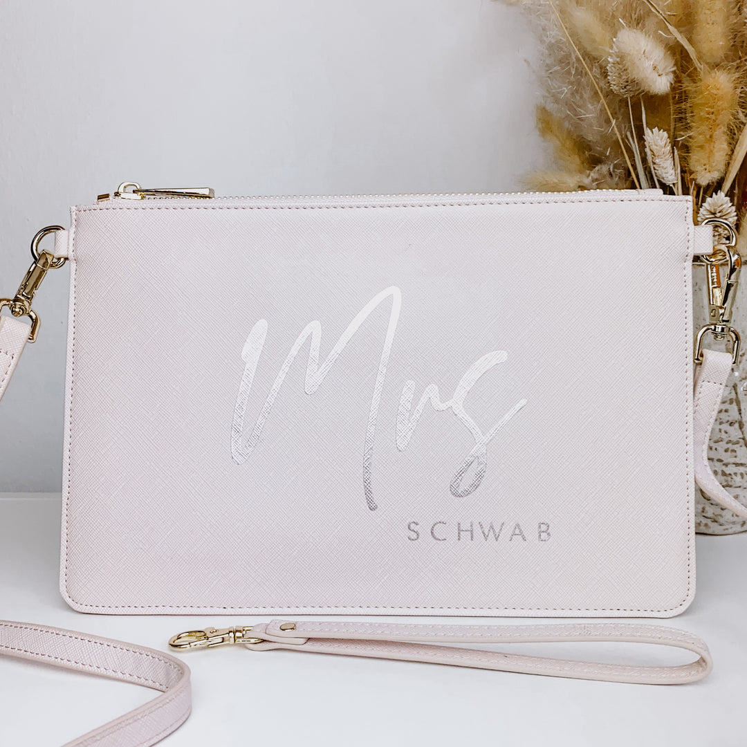 NobleDeer® Premium Umhänge- & Clutch-Tasche MRS + WUNSCHNAME (personalisiert)