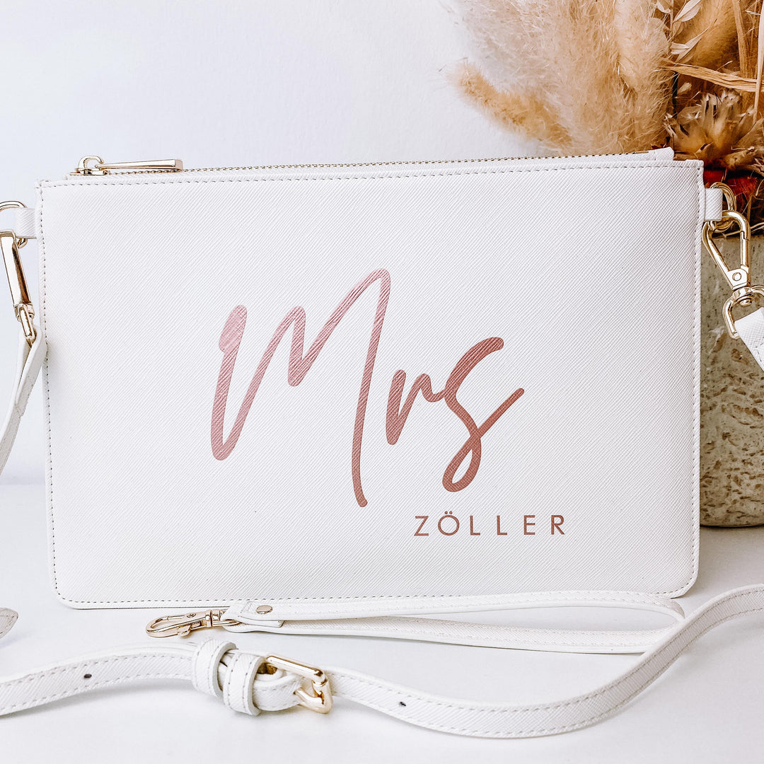 NobleDeer® Premium Umhänge- & Clutch-Tasche MRS + WUNSCHNAME (personalisiert)