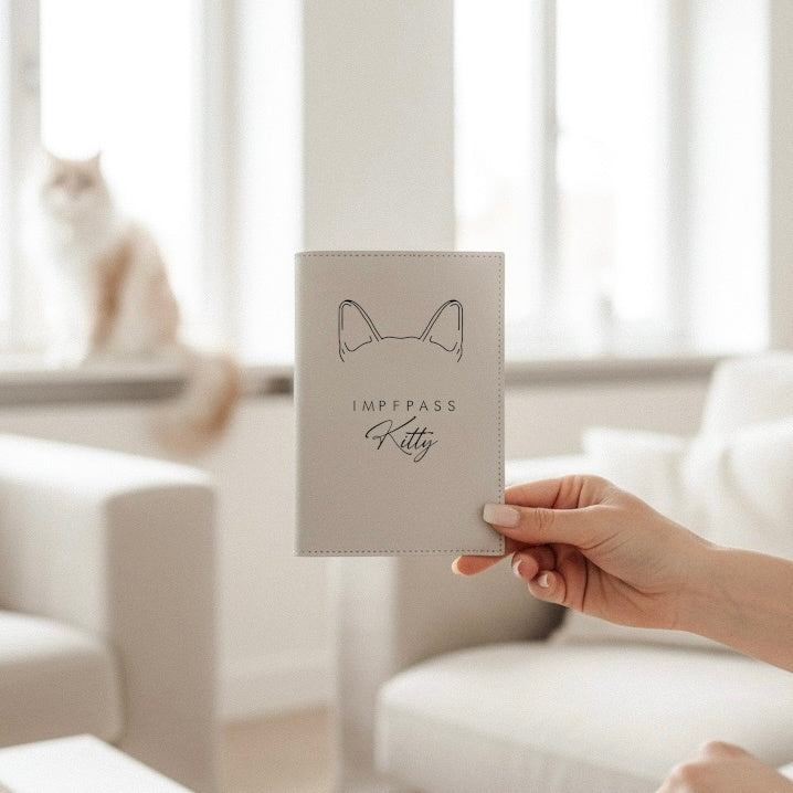 EU-Heimtierausweis & Impfpass Hülle KATZENÖHRCHEN