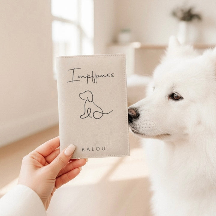 EU-Heimtierausweis & Impfpass Hülle HUNDESILHOUETTE