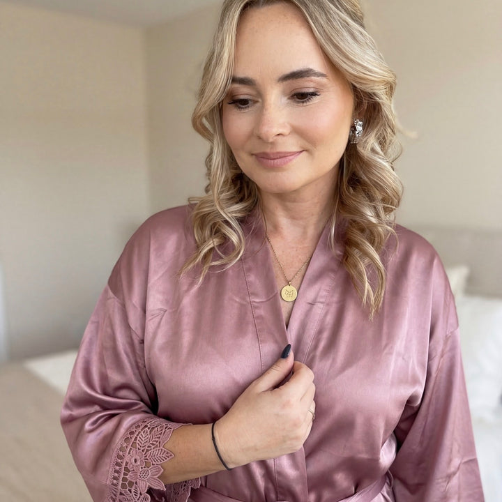 NobleDeer® Morgenmantel WUNSCHWORT + NAME (personalisiert)