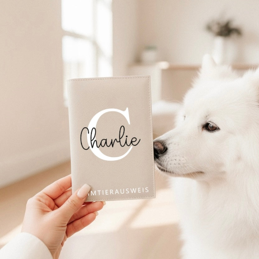 EU-Heimtierausweis & Impfpass Hülle INITIAL & NAME