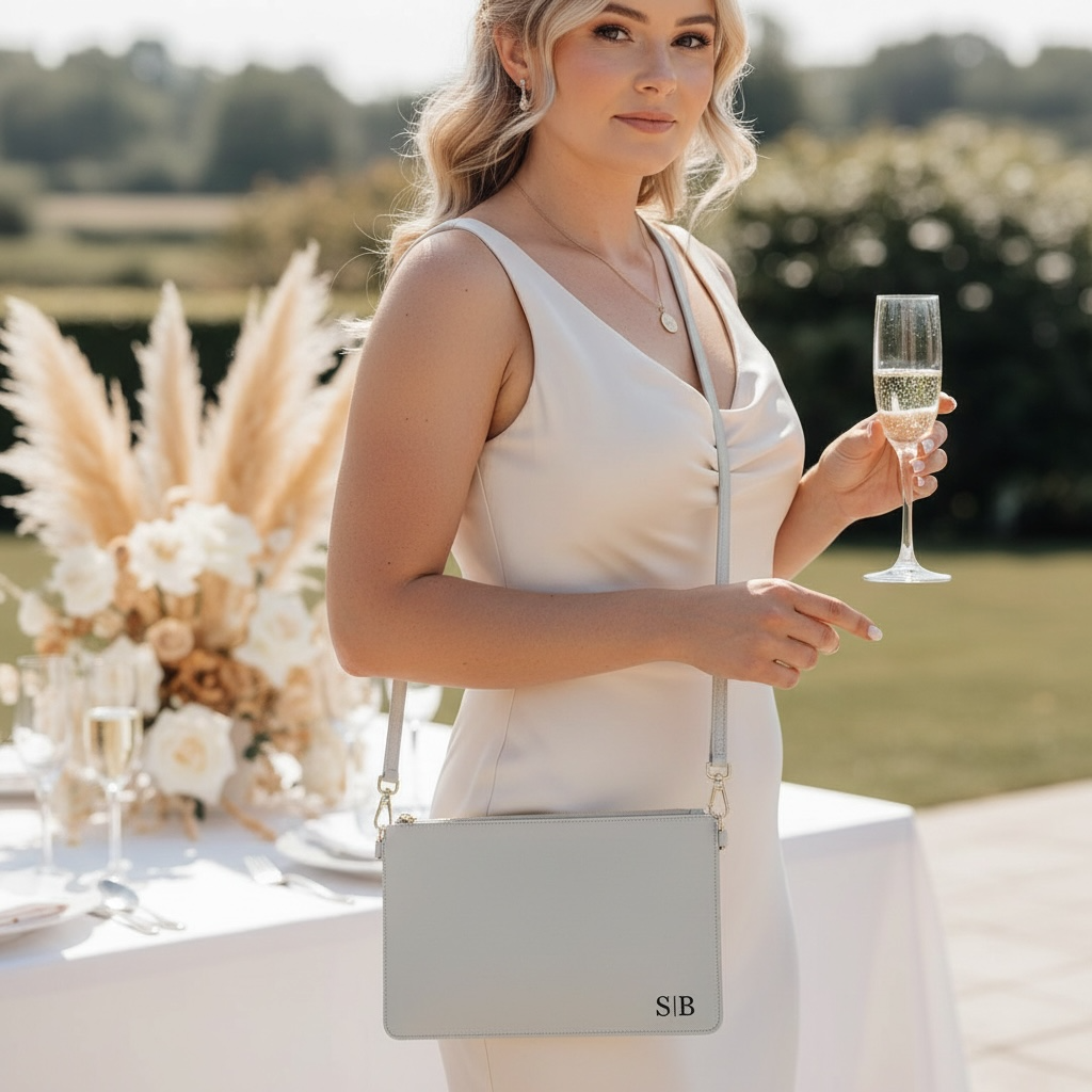 NobleDeer® Premium Umhänge- & Clutch-Tasche INITIALEN (personalisiert)