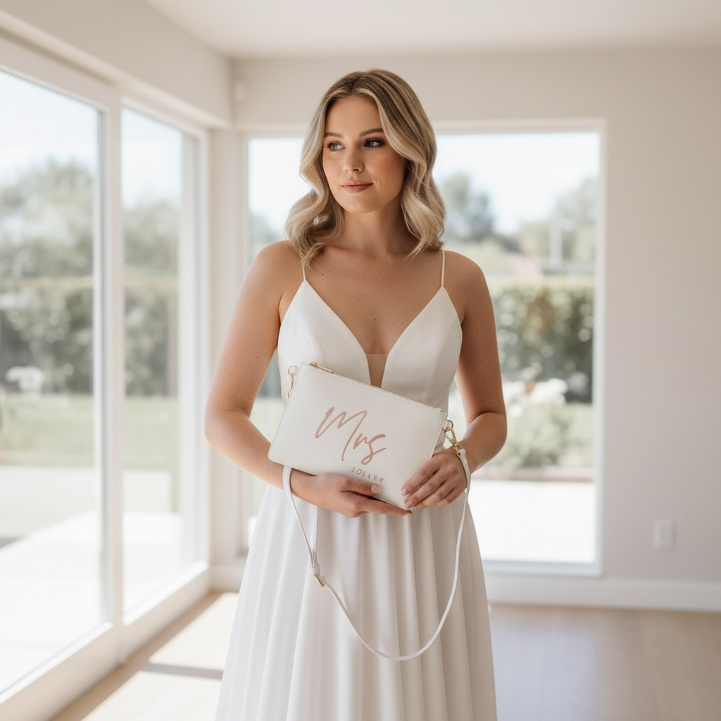 NobleDeer® Premium Umhänge- & Clutch-Tasche MRS + WUNSCHNAME (personalisiert)