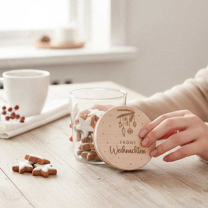 Vorratsglas Frohe Weihnachten (personalisiert)