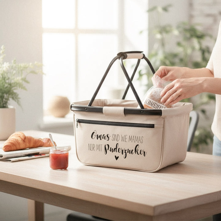 Einkaufskorb OMAS SIND WIE MAMAS NUR MIT PUDERZUCKER (individuell)