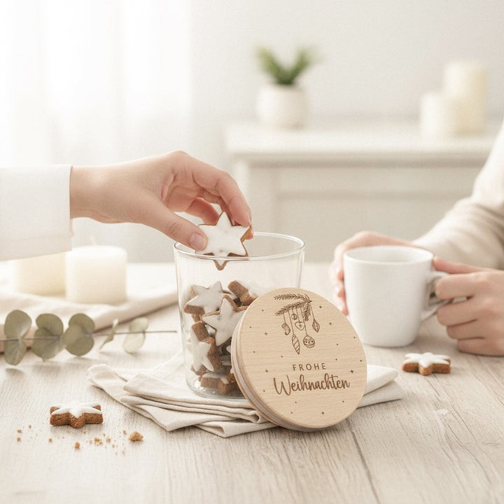Vorratsglas Frohe Weihnachten (personalisiert)