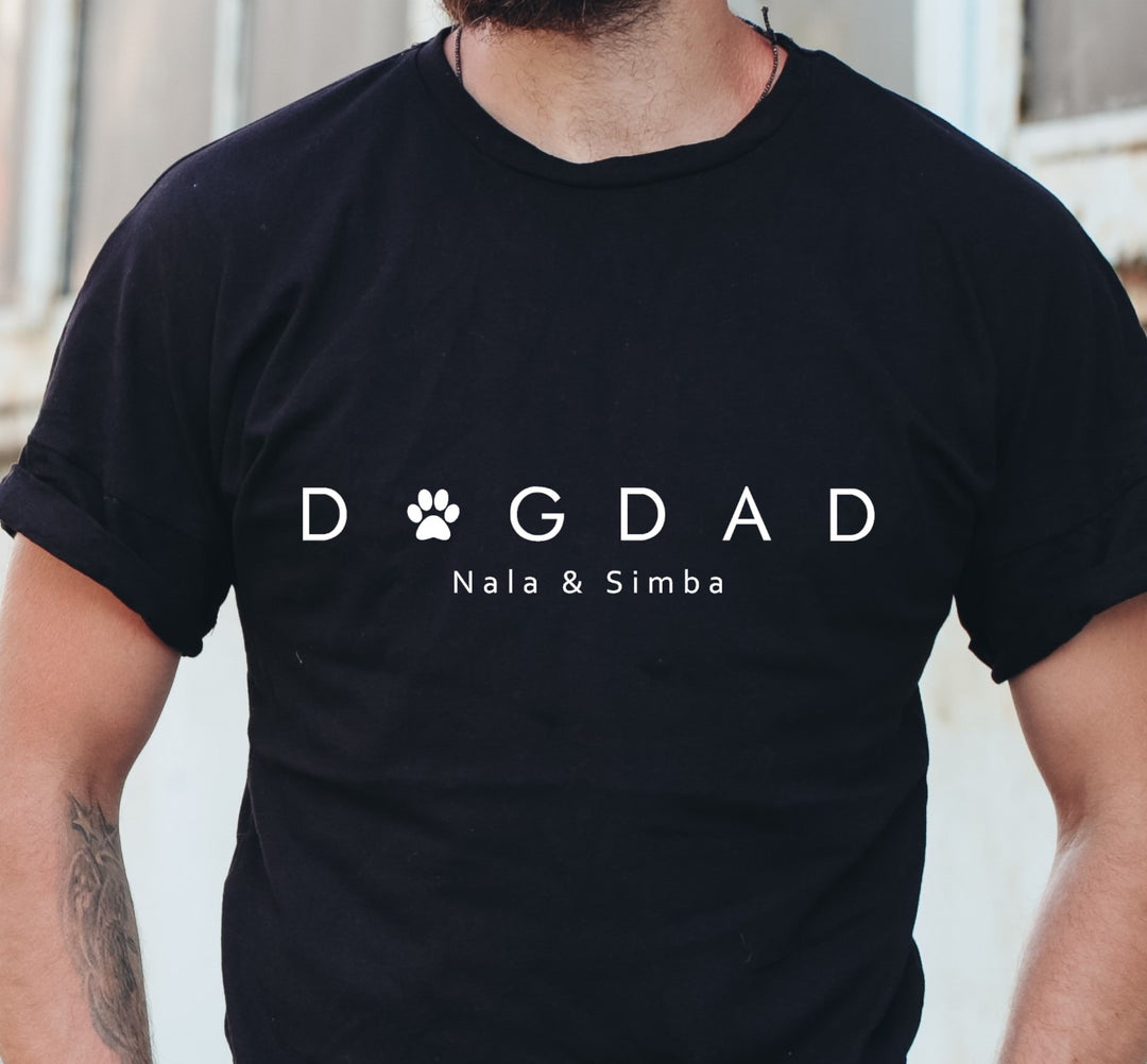 Herren T-Shirt DOGDAD + WUNSCHNAME (personalisiert)