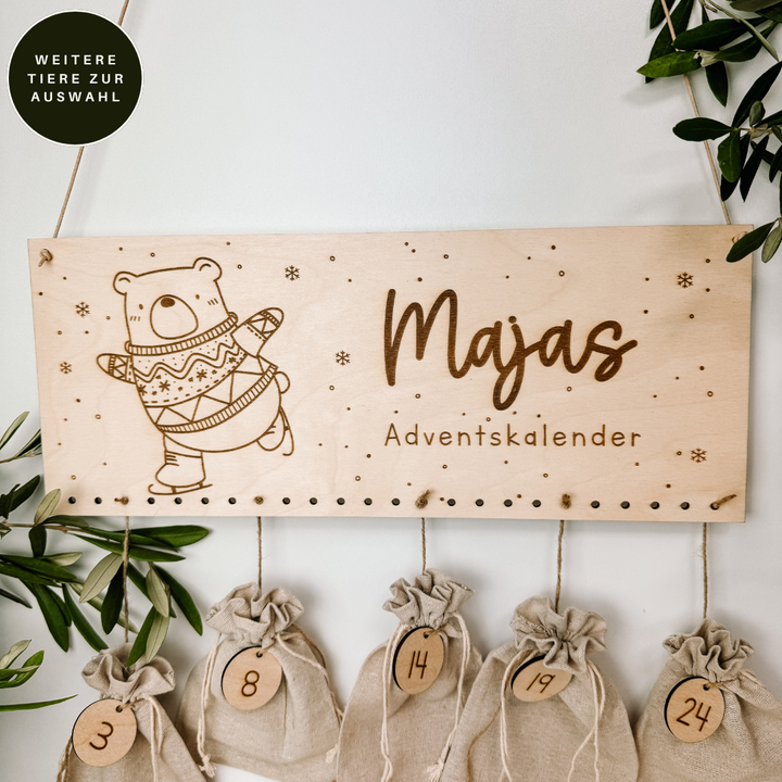DIY Adventskalender WEIHNACHTSTIERE (personalisiert)