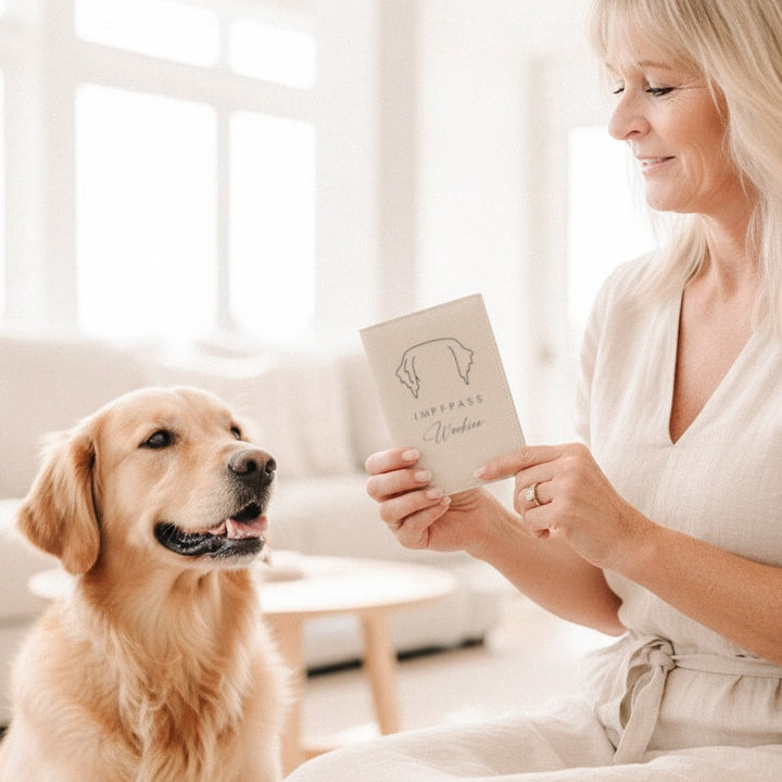 EU-Heimtierausweis & Impfpass Hülle HUNDEÖHRCHEN Golden Retriever