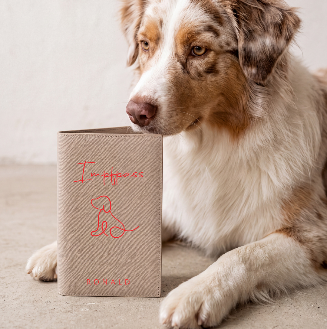 EU-Heimtierausweis & Impfpass Hülle HUNDESILHOUETTE