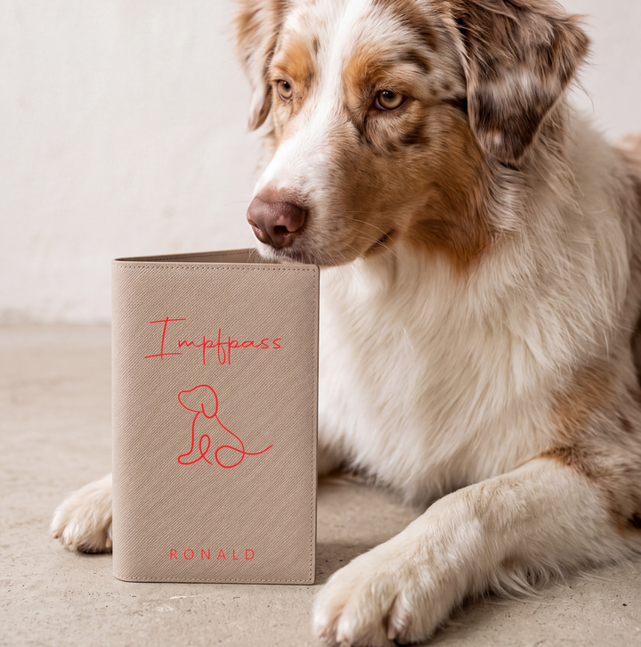 EU-Heimtierausweis & Impfpass Hülle HUNDESILHOUETTE