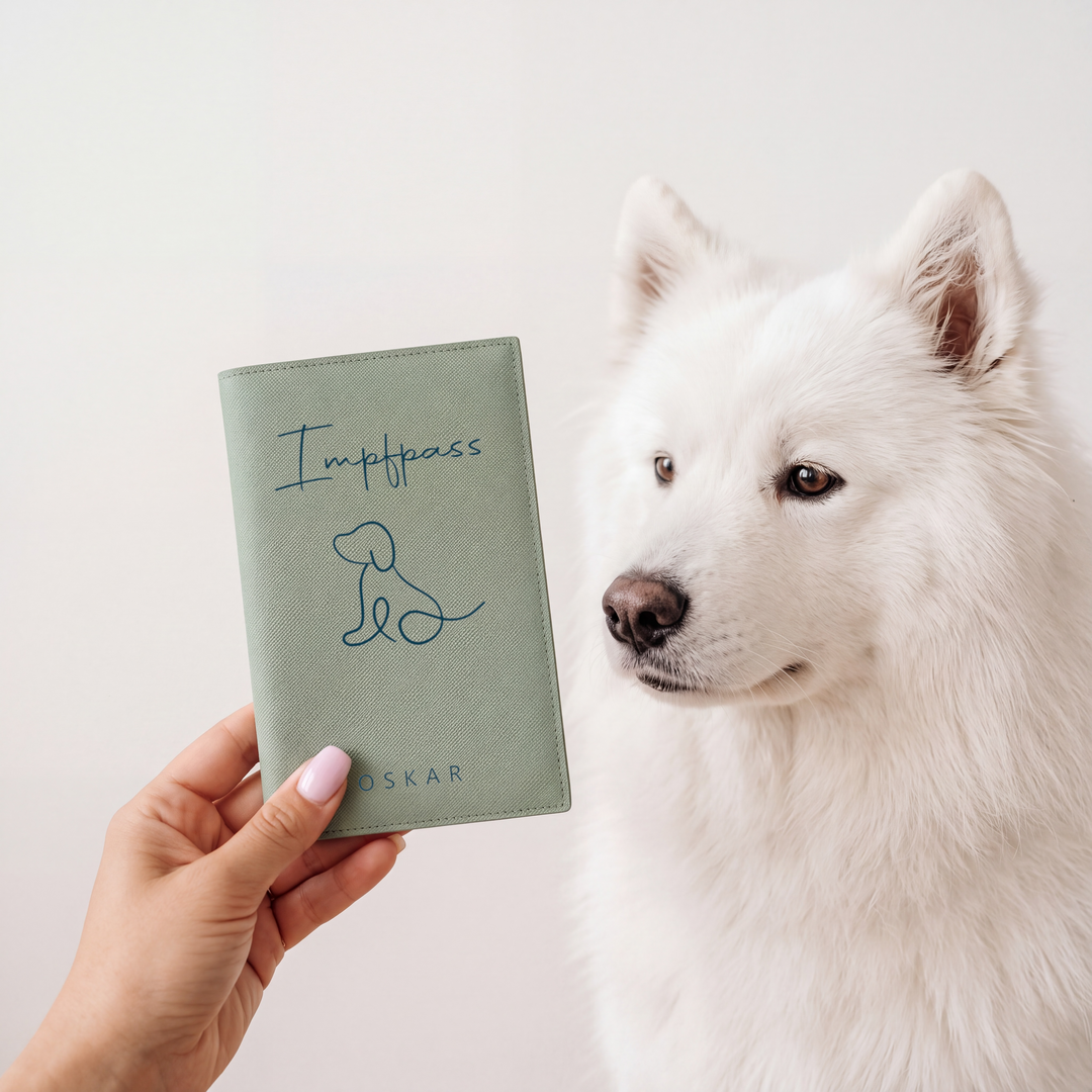 EU-Heimtierausweis & Impfpass Hülle HUNDESILHOUETTE