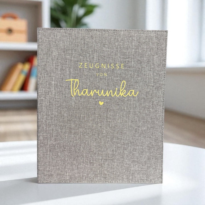 NobleDeer® Premium Zeugnismappe ZEUGNISSE VON + WUNSCHNAME (personalisiert)
