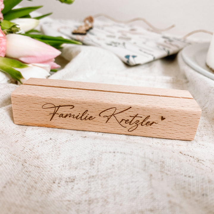 Fotohalter aus Holz WUNSCHNAME (personalisiert)