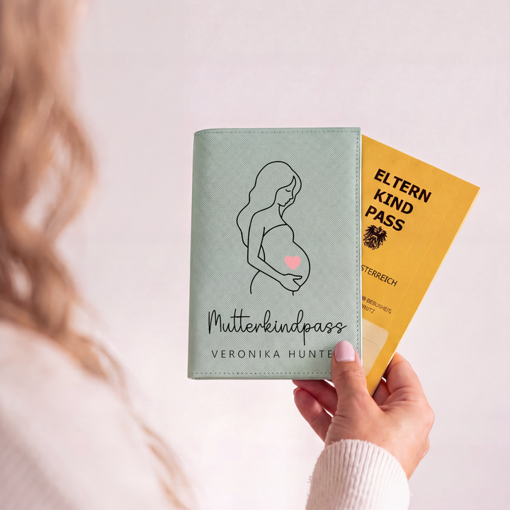 Mutterkindpasshülle Babybauch Schwangere mint