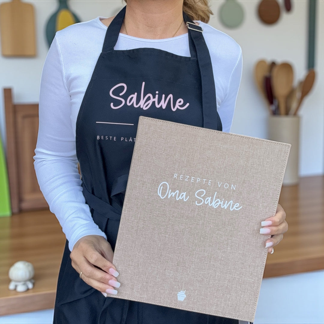 Ordner für Rezepte WUNSCHNAME + TITEL DinA4