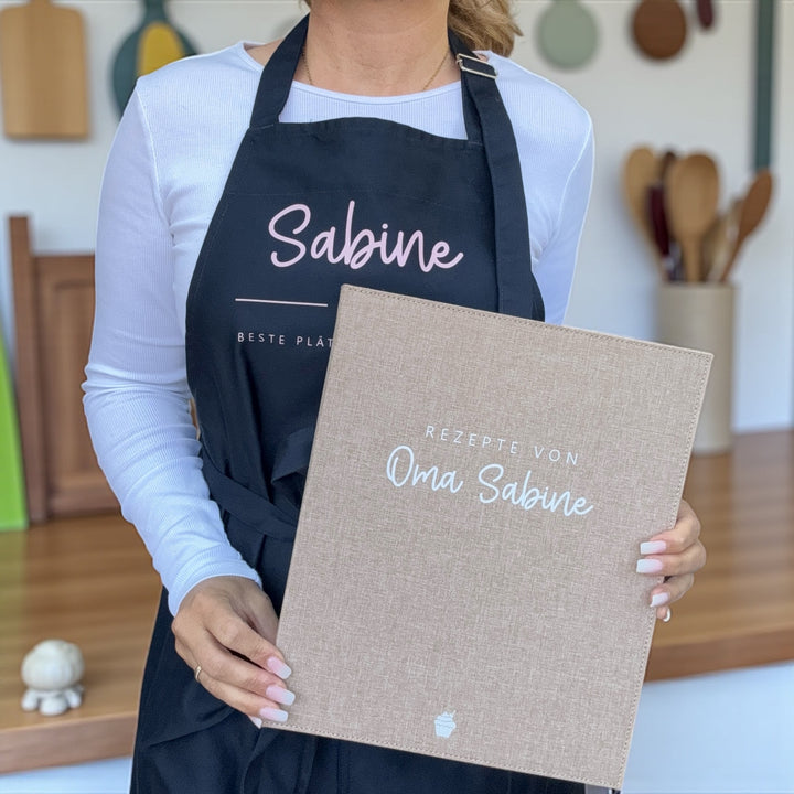 Ordner für Rezepte WUNSCHNAME + TITEL DinA4