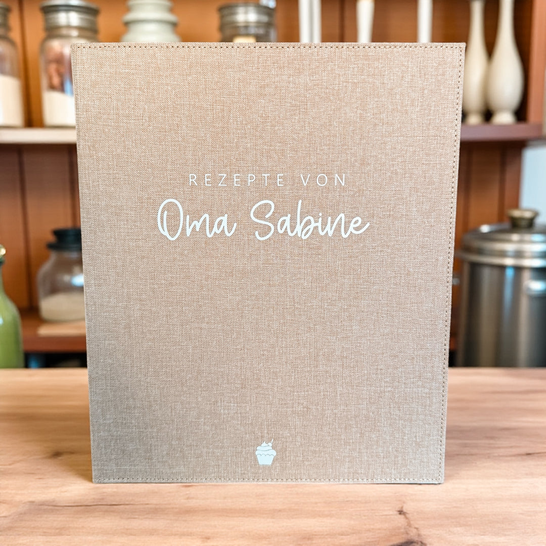 Ordner für Rezepte WUNSCHNAME + TITEL DinA4