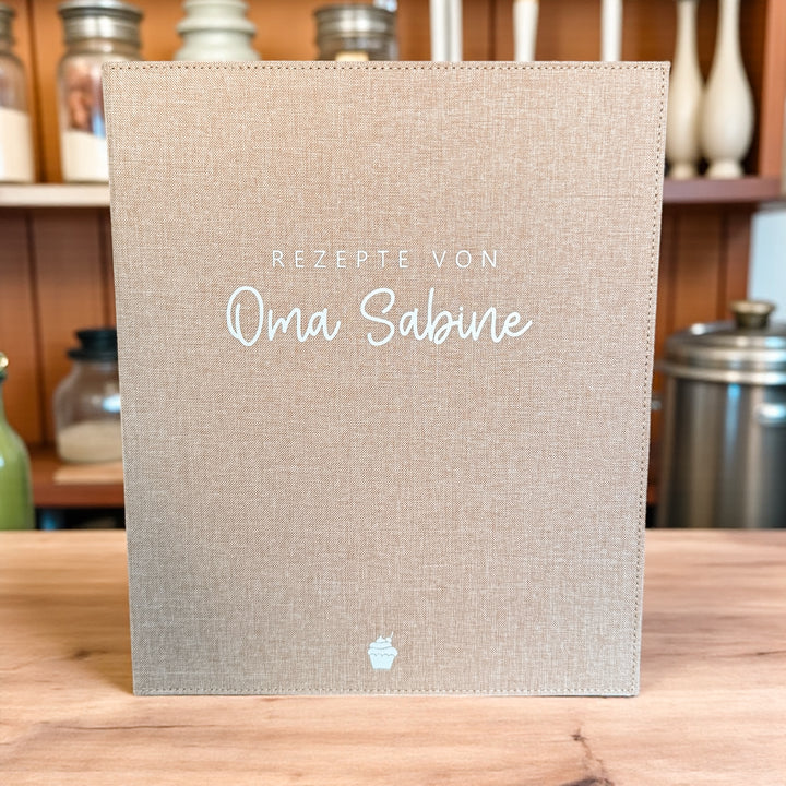 Ordner für Rezepte WUNSCHNAME + TITEL DinA4