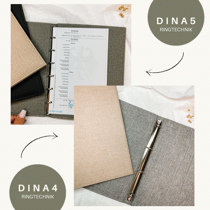 NobleDeer® Premium Stammbuch SCHLICHTE ELEGANZ DinA5 (personalisiert)