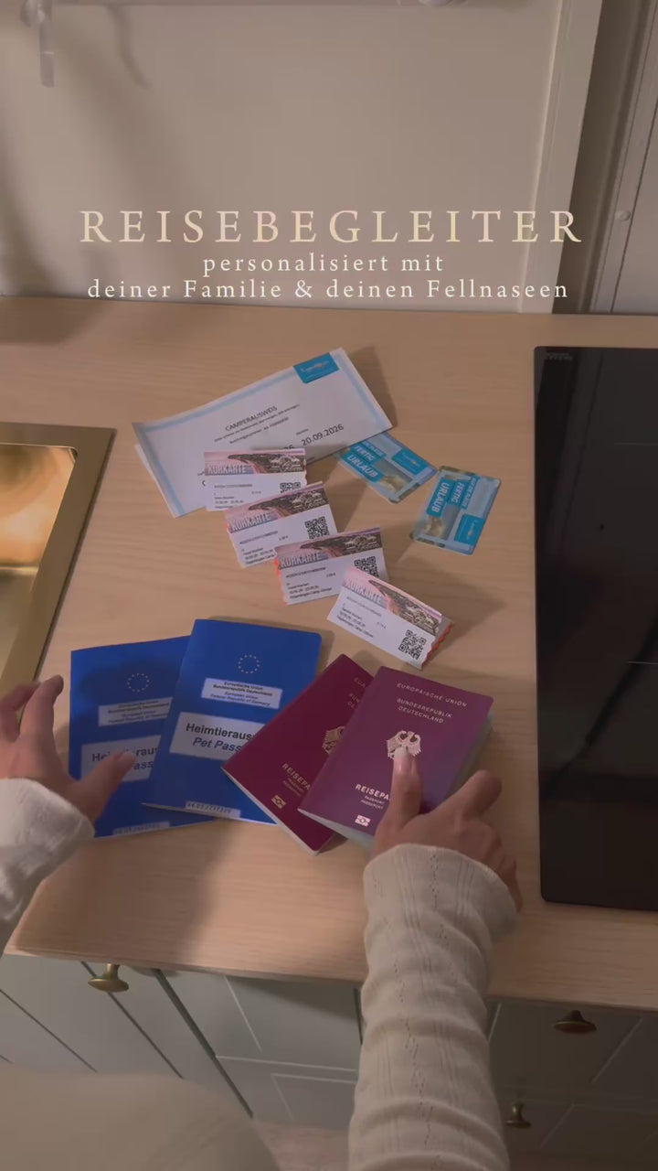 Organizer REISEBEGLEITER personalisiert mit deiner Familie & deinen Hunden