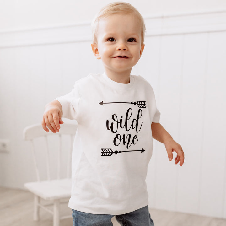 weißes Baby-Shirt mit Aufdruck wild one