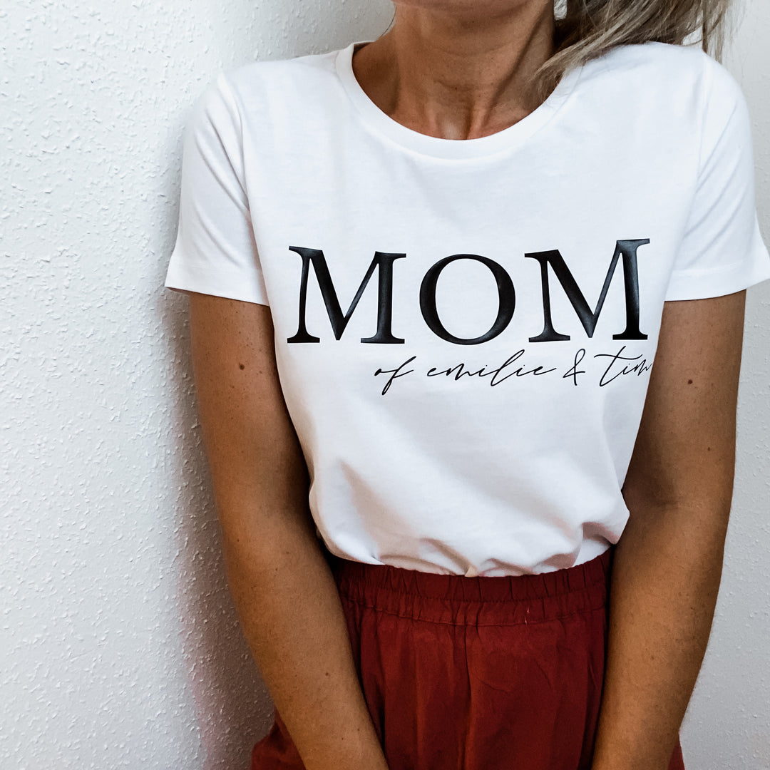 Damen T-Shirt regulär MOM + WUNSCHTEXT (personalisiert)