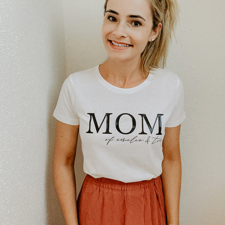 Damen T-Shirt regulär MOM + WUNSCHTEXT (personalisiert)