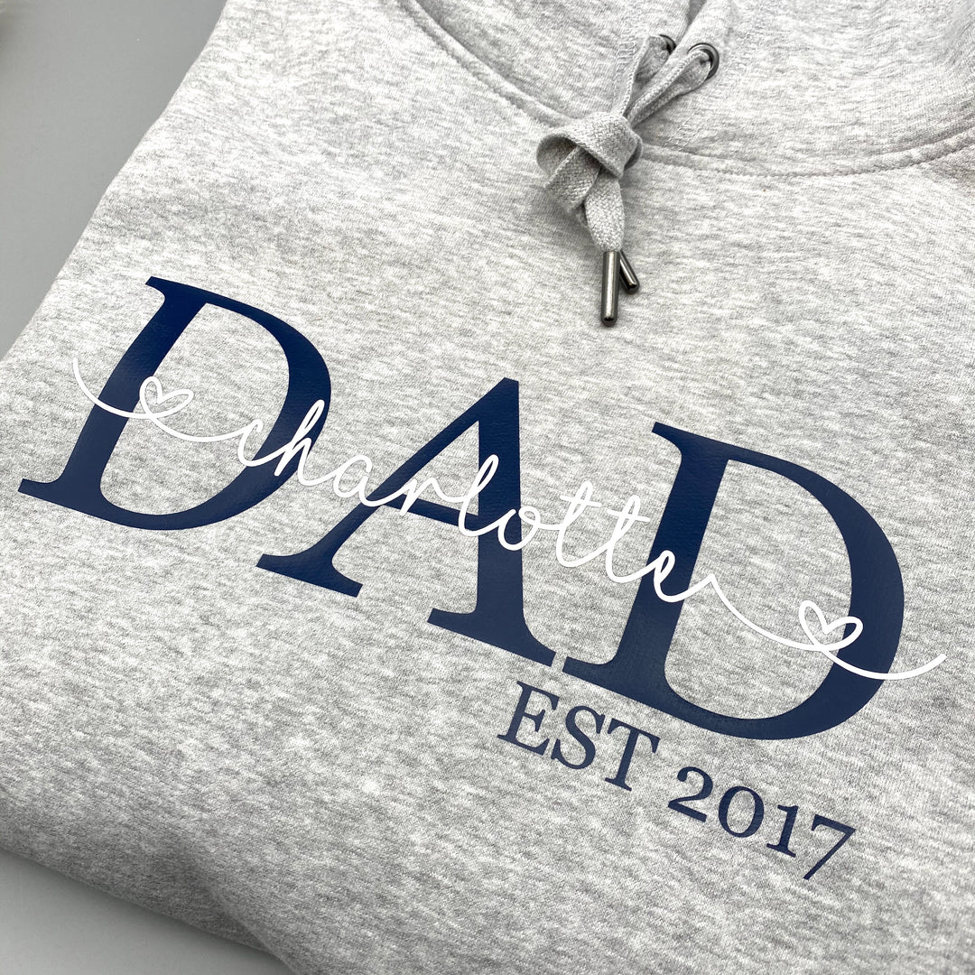 Hoodie DAD EST (personalisiert) | KINDERNAMEN | PAPA | OPA | GEBURTSJAHR