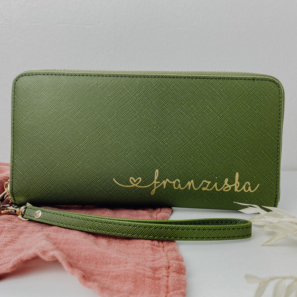 NobleDeer® Premium Geldbörse HERZCHENSCHRIFT (personalisiert)