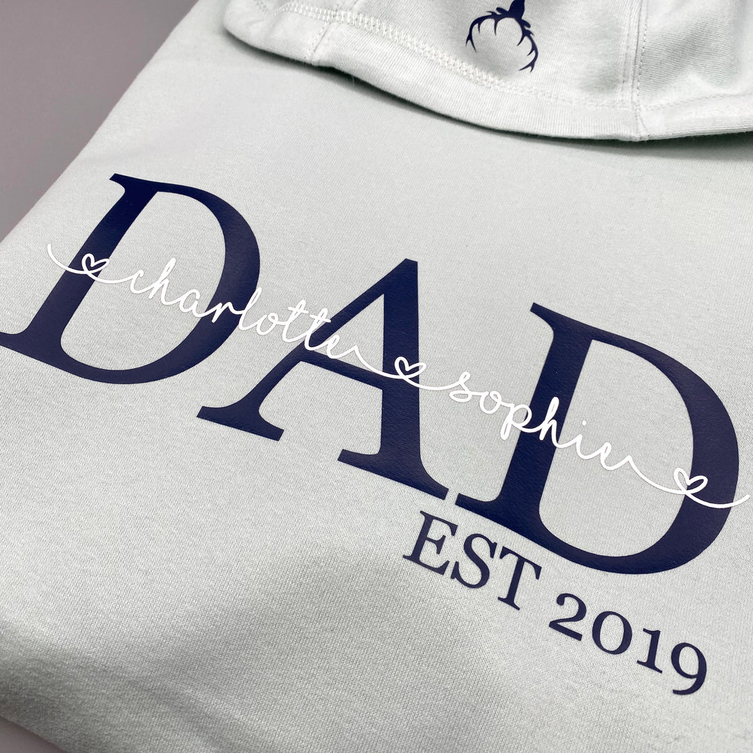 Hoodie DAD EST (personalisiert) | KINDERNAMEN | PAPA | OPA | GEBURTSJAHR