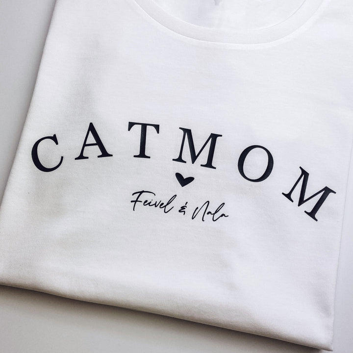 Damen T-Shirt regulär CAT/DOGMOM rounded (personalisiert)