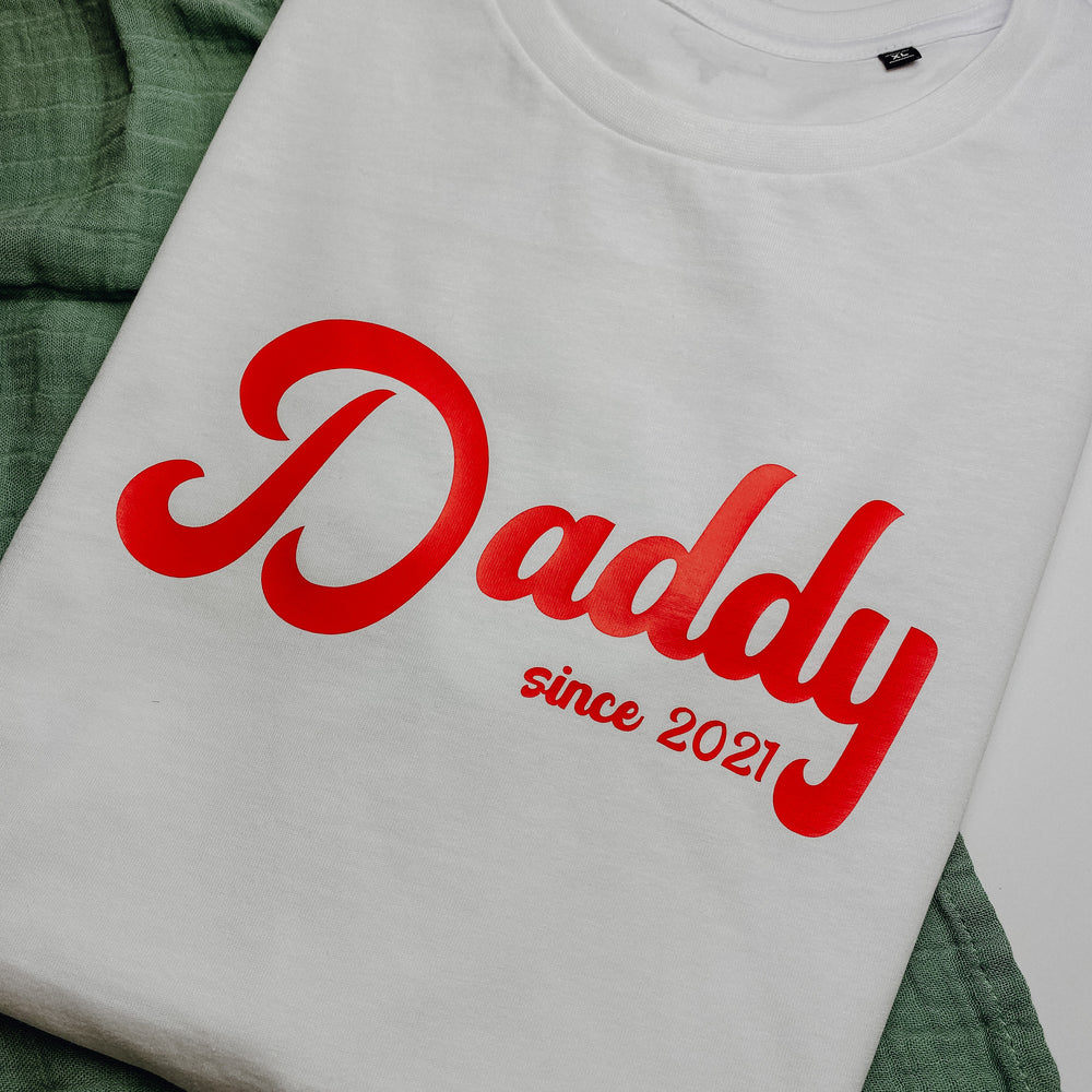 Herren T-Shirt DADDY + JAHRESZAHL "90's Stil" (personalisiert)