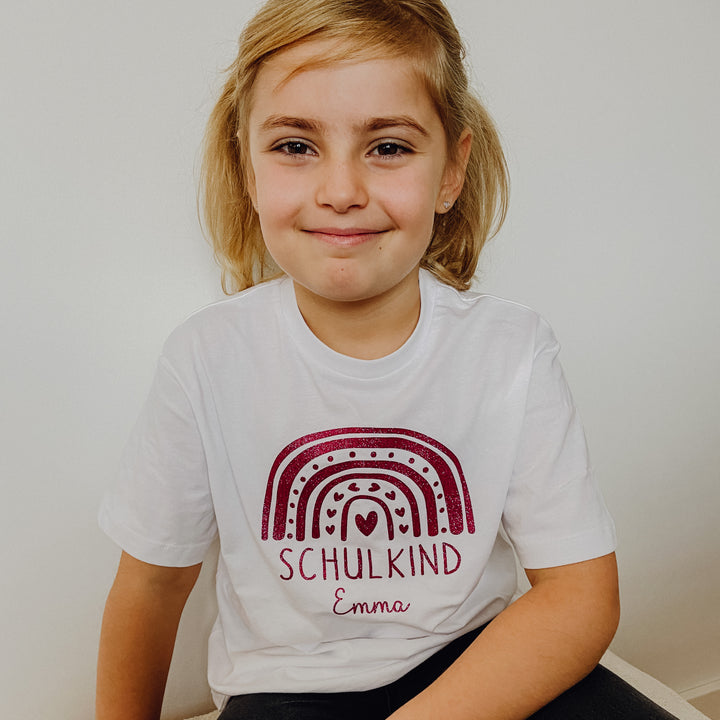 Kinder T-Shirt RAINBOW + SCHULKIND (personalisiert)