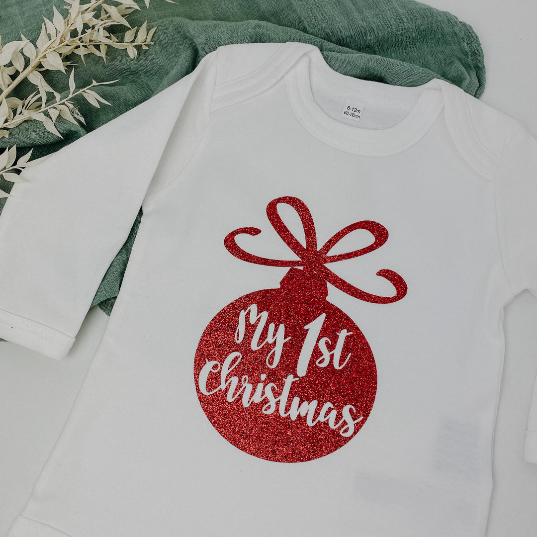 Body Neonato My First Christmas Wreath - Body Neonato Morbido Al 100% In Cotone - Tuta Neonato A Maniche Lunghe/corte - Italia - Foto 3