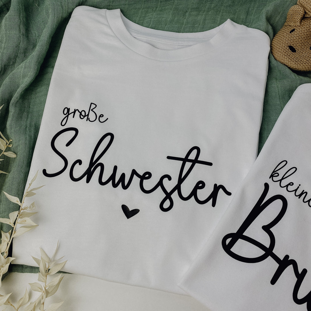 Baby Shirts für Geschwister mit Herz