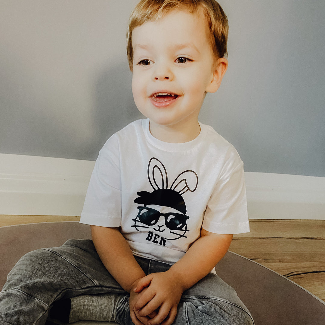 Kinder T-Shirt COOLER HASE + WUNSCHNAME (personalisiert)