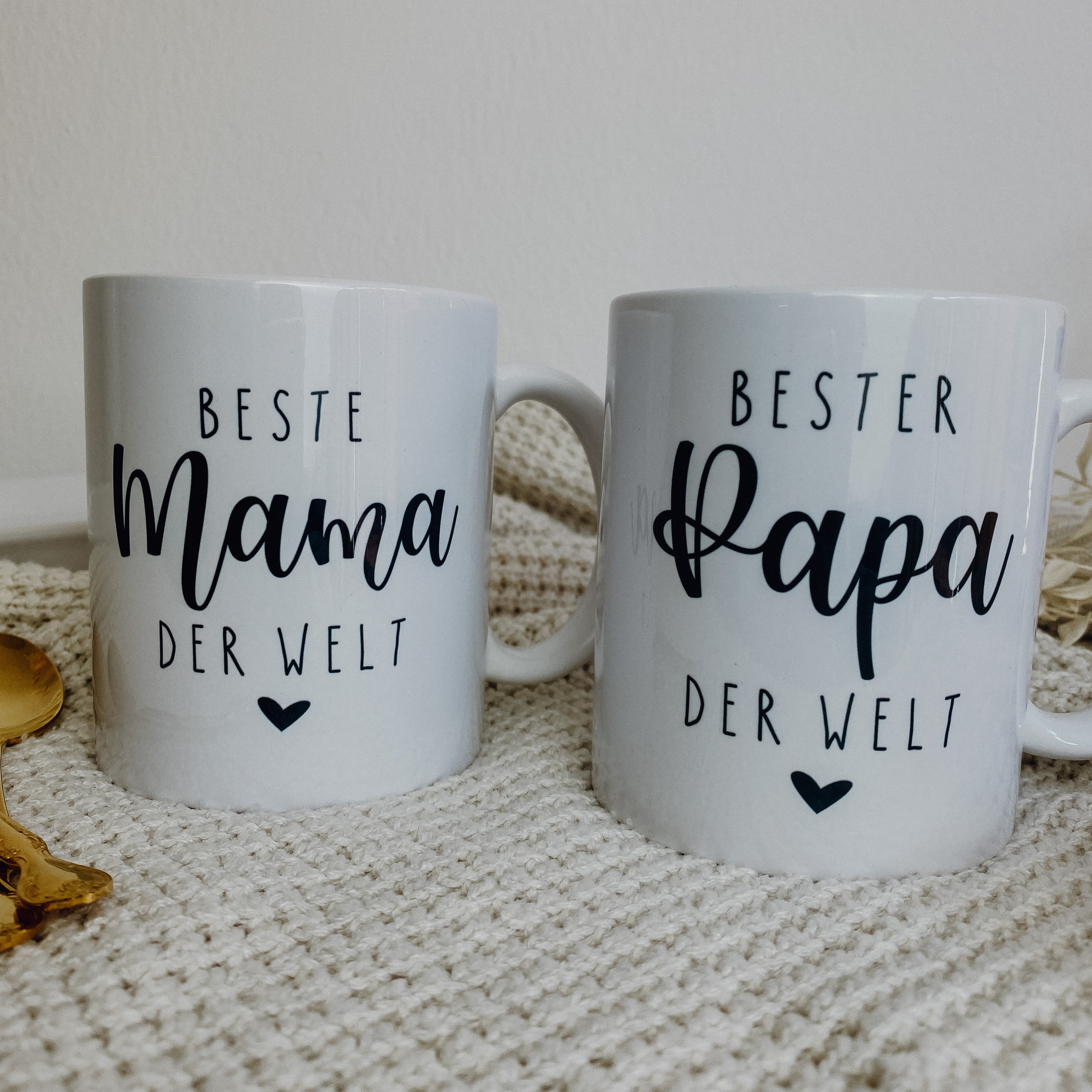 Kaffeetasse ‚Bester Papa Der Welt‘ – Vintage Keramikbecher, 400 Ml, Spülmaschinengeeignet | In Weiß