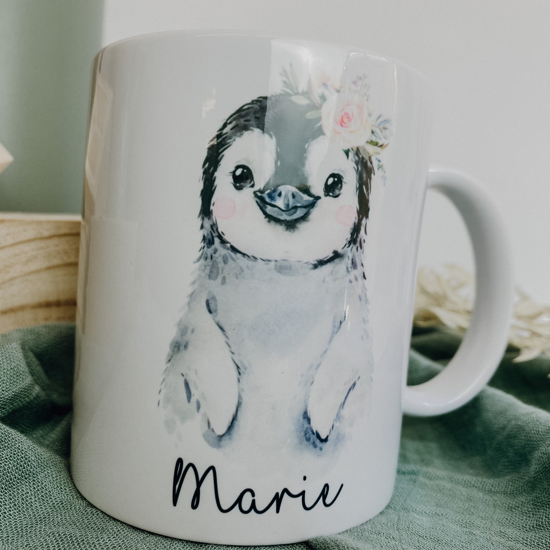 Personalisierte XL Tasse Pinguin marschierend – Mr. & Mrs. Panda