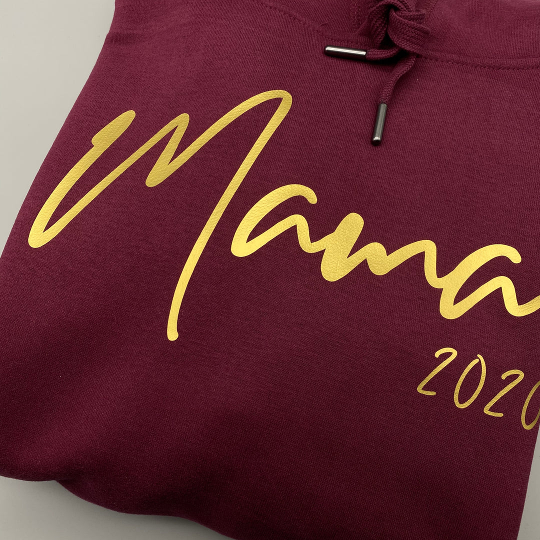 Hoodie Wunschname + Zahl | Mama + 2020